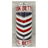 CONVEX PORC. BARBER SHOP SIGN