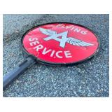 FLYING A PORC. SIGN W/ 18FT. FLUTED POLE