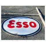 PORC. ESSO SIGN W/ 20FT. FLUTED POLE