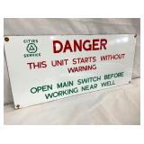 PORC. CITIES SERVICE DANGER SIGN