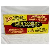 HEAVY EMB. FARM TOOLS METAL SIGN