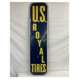 1951 EMB. VERTICAL US ROYALS TIRES SIGN