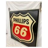 EMB. PLASTIC PHILLIPS 66 SIGN W/ BRACKET
