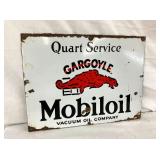 PORC. MOBILOIL SIGN W/ GARGOYLE