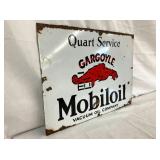 PORC. MOBILOIL SIGN W/ GARGOYLE