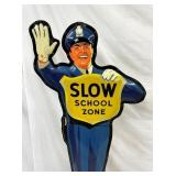 CLOSEUP VIEW SLOW SCHOOL ZONE