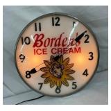 15IN BORDENS ICE CREAM CLOCK W/ ELSIE