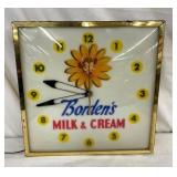15IN BORDEN MILK & CREAM CLOCK
