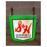 LIGHTUP S&H GREEN STAMPS SIGN