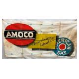 OLD STOCK AMOCO AMERICAN BANNER 71X36