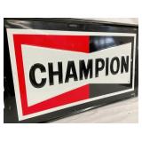 EMB. SST CHAMPION SPARKPLUG SIGN 36X18