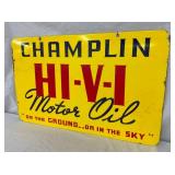 DSP CHAMPLIN HI-V-I OIL SIGN 32X20