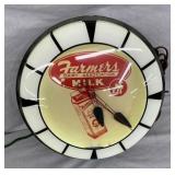 16IN FARMERS DAIRY MILK CLOCK W/ CARTON