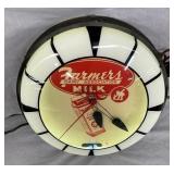16IN FARMERS DAIRY MILK CLOCK W/ CARTON