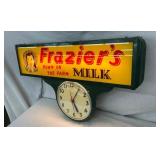 EARLY FRAZIERS MILK CLOCK 25X16