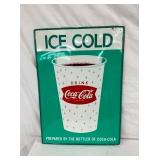 VERTICAL ICE COLD COKE SIGN 20X28