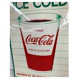 CLOSEUP VIEW COCA COLA SIGN W/ CUP