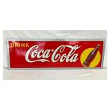 EMB. COCA COLA SIGN W/ SUN/BOTTLE 35X11