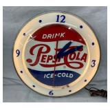 RARE STYLE 14IN DRINK PEPSI COLA CLOCK