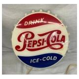 UNUSUAL 16IN LIGHTUP PEPSI COLA CAP