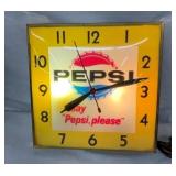 LIGHTUP PEPSI PLEASE CLOCK 13IN