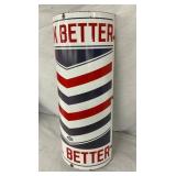 PORC. CONVEX BARBER SHOP SIGN 10X24