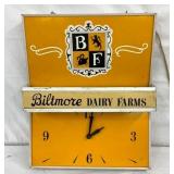 BILTMORE DAIRY FARMS CLOCK 16X19