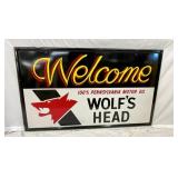 1972 SST WELCOME WOLFS HEAD SIGN 60X36