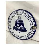 CLOSEUP PORC. BELL SYSTEM SIGN