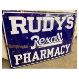 CLOSEUP BLUE COBALT REXALL SIGN