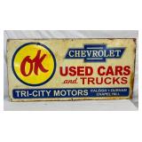 SST OK CHEROLET USED CARS SIGN 48X24