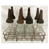 8 BOTTLE OIL RACK W/ BOTTLES