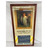 1946 FRAMED FISK TIRES CALENDAR 8X35