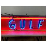 CLOSE UP VIEW NEON GULF SIGN