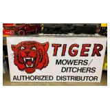 EMB. TIGER MOWERS DEALER SIGN 