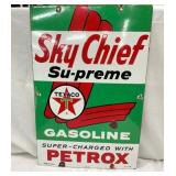 1961 SKY CHIEF TEXACO PORC. PUMP PLATE