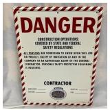 1972 DANGER CONTRACTOR SIGN 
