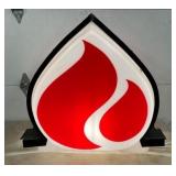 AMOCO FLAME PLASTIC LIGHTED SIGN