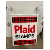 EMB. PLAID STAMPS LIGHTED CAN SIGN 