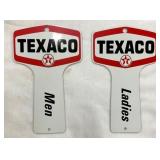 NOS TEXACO LADIES & MENS BATHROOM KEY HOLDERS 