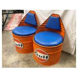 RIGHTSIDE GULF OIL DRUM CHAIRS 