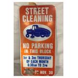 STREET CLEANING NO PARKING SIGN 