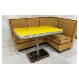 EARLY SALESMAN SAMPLE SODA TABLE W/BENCH