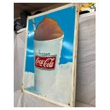 EMB. SELF FRAMED COKE FROZEN SIGN