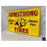 EMB. AMRSTRONG TIRES SELF FRAMED SIGN