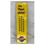 1963 EMB. SAY PEPSI PLEASE THERMOMTER 