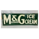EMB. M&G ICE CREAM TIN SIGN 