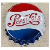 EARLY PORC. EMB. PEPSI COLA CAP SIGN