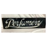 HAND PAINTED PERFUMERY METAL SIGN