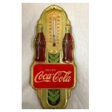 COCA-COLA THERMOMETER W/DOUBLE BOTTLES